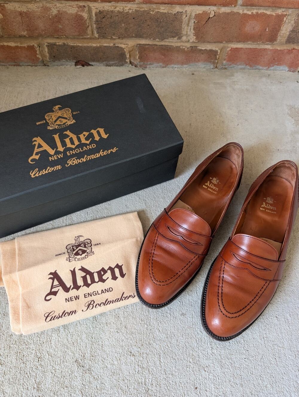 Alden Brown 685 Full Strap Slip On Loafer Leather Dress Shoes Size 11.5 D Mens